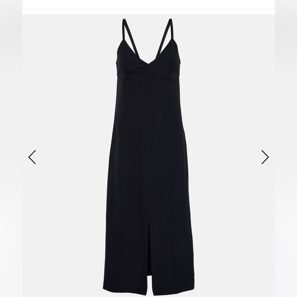 Toteme Cami top Crepe slip dress black with navy hint EU 38 US 6 zip closure - Picture 4 of 16